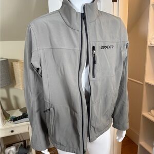 Spyder Men’s Softshell Jacket Gray Full Zip Performance Coat L